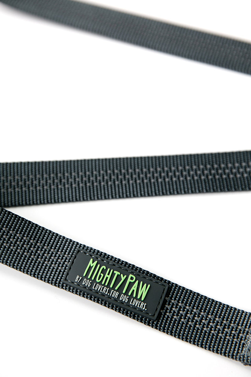 [Australia] - Mighty Paw Reflective Dog Leash - 6 Feet, Premium Quality Dog Leash with Neoprene Padded Handles Grey/Green 