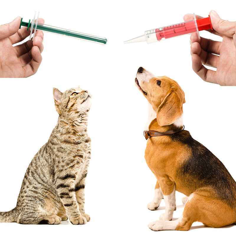 2 Pieces Pet Syringe Pet Pill Shooter, Medicine Liquid Feeding Dispenser Safe Cat Dog Popper Soft Tip Pet Tablet Pill Feeder for Cat Dog Puppy Kitten - PawsPlanet Australia