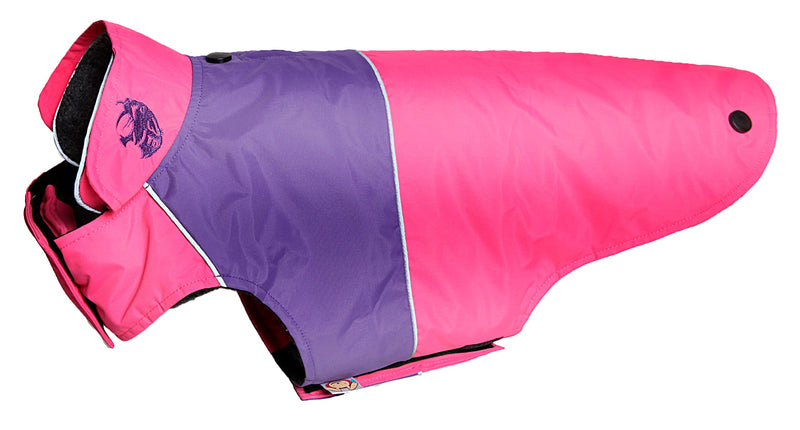 [Australia] - touchdog Lightening-Shield Waterproof 2-in-1 Convertible Dog Jacket w/Blackshark Technology Pink, Purple X-Large 