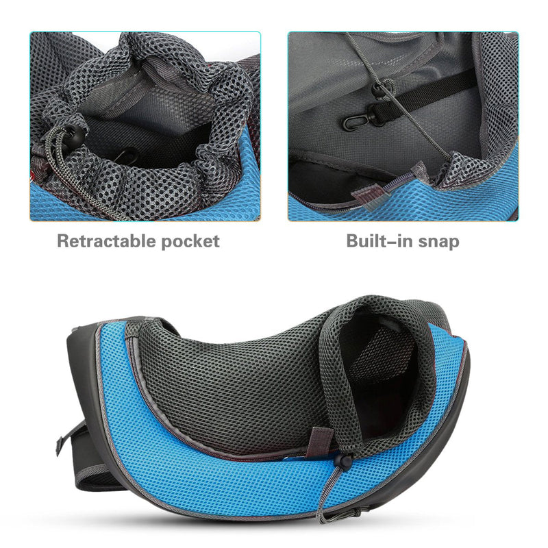 PETCUTE Dog Sling Carrier Pet Sling bags Dog shoulder bag Mesh Pet Carrier Bag Small Dog Travel Bag M within 2.5 kg Blue - PawsPlanet Australia
