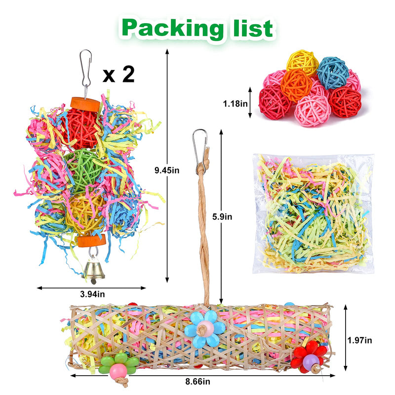 Bird Chewing Toys, 5 Pack Parrot Toys Hanging Foraging Shredder Toys Suitable for Small and Medium Parakeets Macaw Cockatiels Conure Budgie and Lovebirds Bird Toys 5 Pack - PawsPlanet Australia