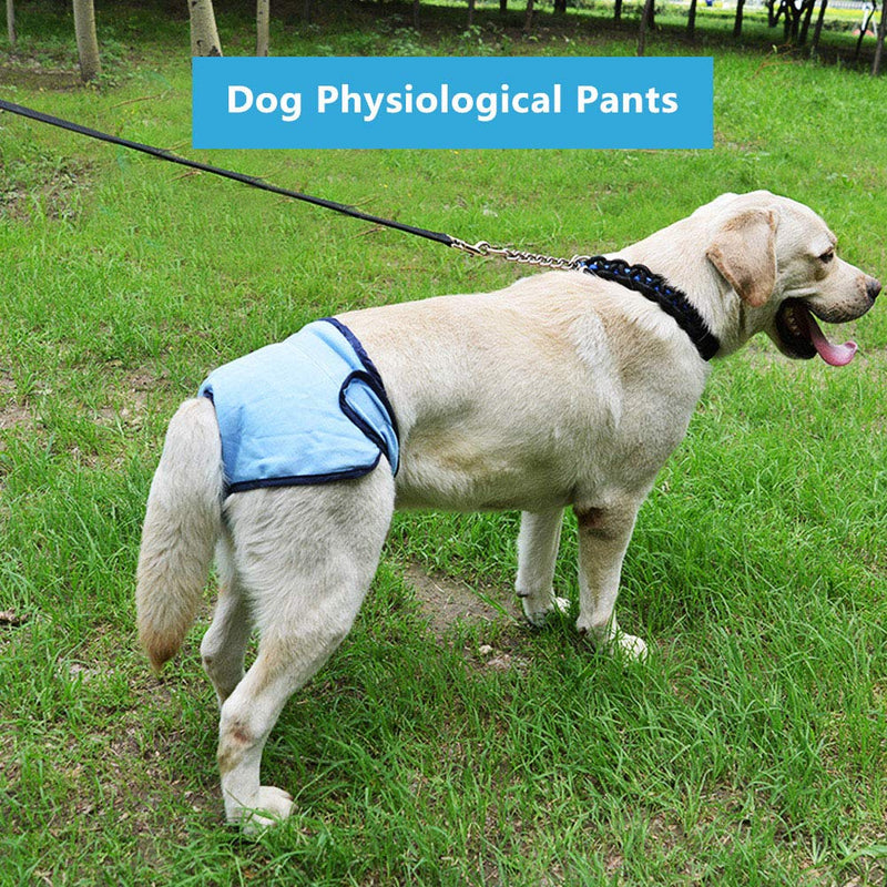 Oumefar Reusable Dog Physiological Pant Female Dog Underwear Pet Sanitary Diaper Sanitary Shorts Panties for Female and Male Dog(XL-Blue) XL Blue - PawsPlanet Australia