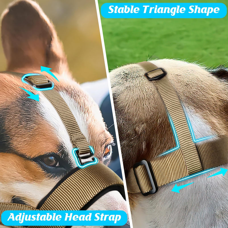HEELE Muzzle for Dogs Soft Padded No More Chafing Dog Muzzle Adjustable Loop Dog Muzzle Anti Biting Muzzle for Small Medium Dogs Brown SS (Pack of 1) - PawsPlanet Australia