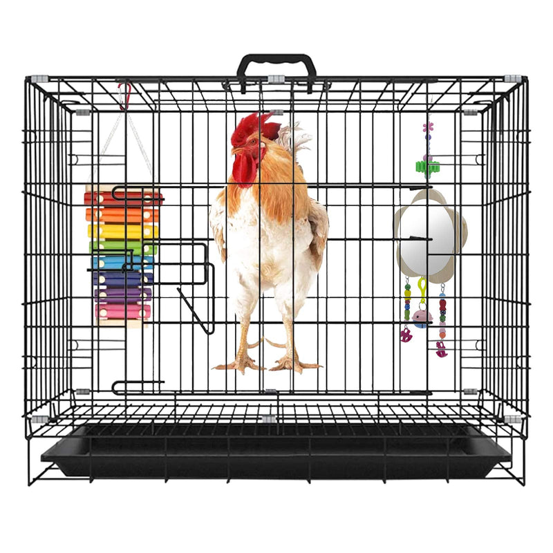 [Australia] - Viowey 2PCS Chicken Xylophone Toys, Chicken Mirror, Chicken Pecking Toy, Suspensible Wood Xylophone Toy with 8 Metal Keys for Hens Parrots 