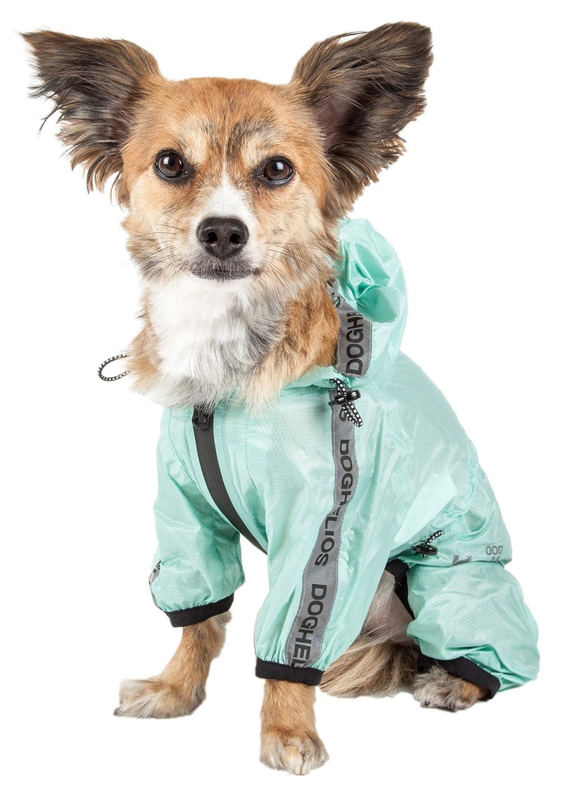 [Australia] - Dog Helios 'Torrential Shield' Waterproof Multi-Adjustable Full Bodied Pet Dog Windbreaker Raincoat X-Large Green 