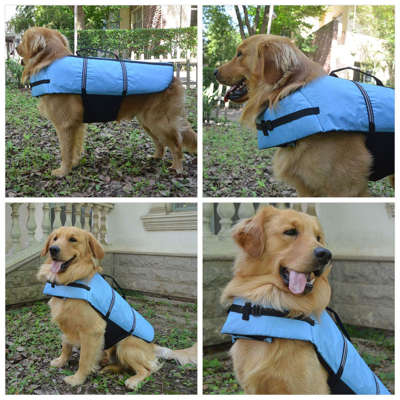 Lovelonglong Pet Clothing Dog Lifejacket Life Jackets for Large Medium Small Dogs Swimming Safe Boating Coat Dog Swim Protect Outwear XXS (Rec.-5 Pounds) Blue - PawsPlanet Australia