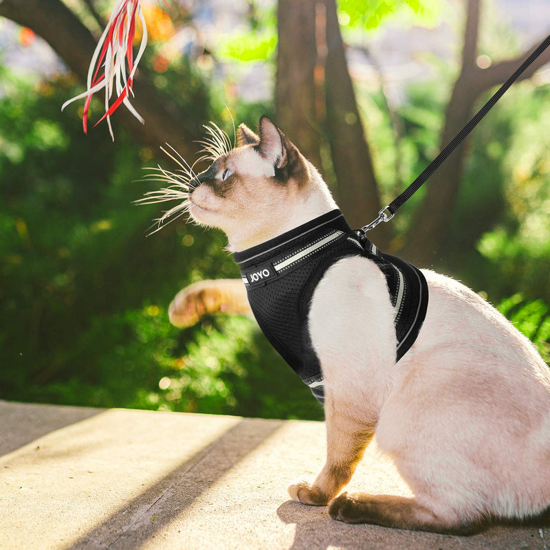 [Australia] - JOYO Cat Harness and Leash for Walking Escape Proof, Adjustable Cat Vest Harness Easy Control Petsafe Cat Leash and Harness Set with Reflective Strip for Small and Medium Cats (Small) 