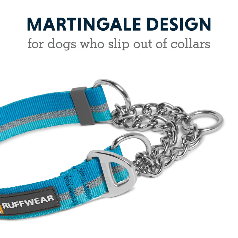 RUFFWEAR, Chain Reaction Dog Collar, Martingale Style for On-Leash Walking 11"-14" Blue Dusk - PawsPlanet Australia