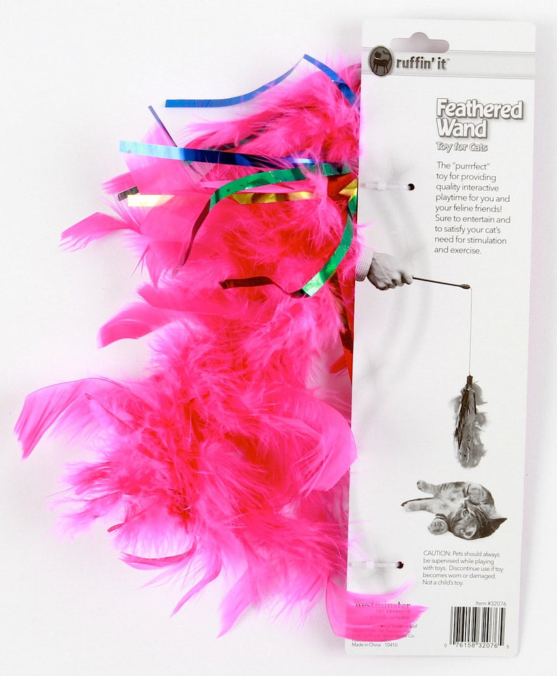 [Australia] - Ruffin It 10-Inch Feathered Teaser Wand Cat Toy, Colors Vary 3-Pack 