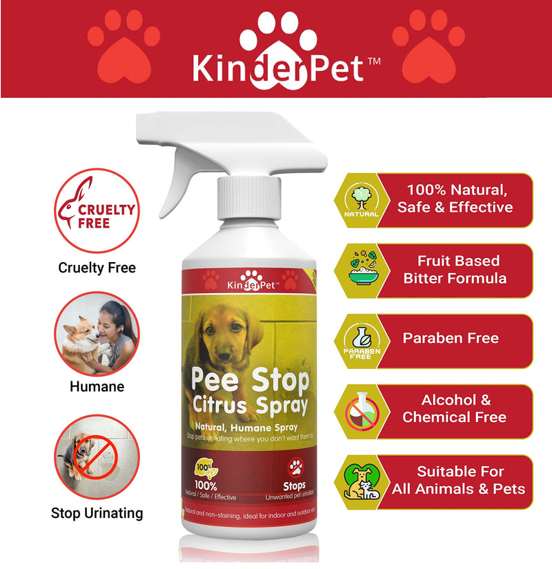 KinderPet 1 Litre Pee Stop Spray Urine Stop for Cat and Dog Repellent Stop Cats and Dogs Repeat Marking Indoors and Outdoors 100% Natural Enzyme Urine Destroyer - PawsPlanet Australia