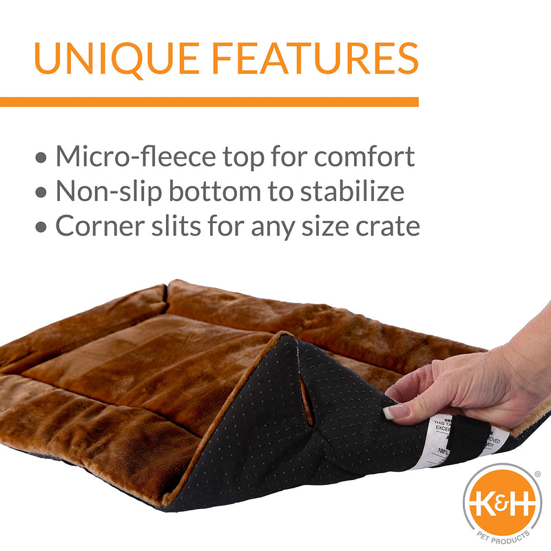 K&H PET PRODUCTS Self-Warming Crate Pad Mocha Recyclable Box Small (20 in x 25 in) - PawsPlanet Australia