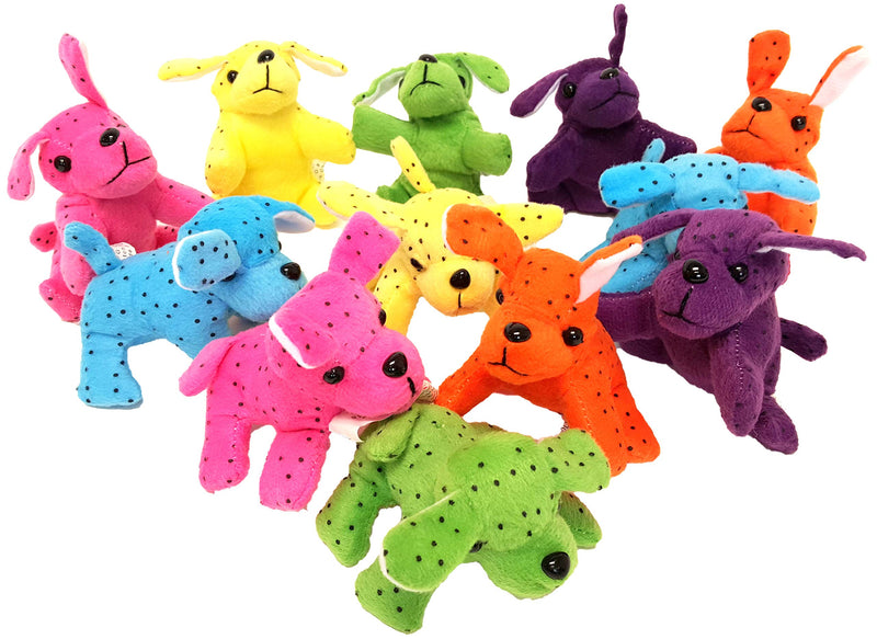 [Australia] - Plush Neon Dogs, Cute & Cuddly Plush Party Favors (12 Piece Pack!) 