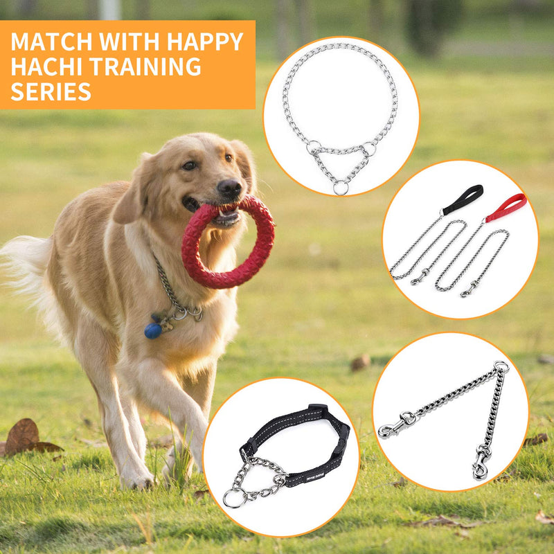 HAPPY HACHI Double Dogs Lead 2 Way Iron Chain Leash Coupler Twin Pet Trainer Safety Rope Splitter for Walking Training (L-4.0mm*70cm) L-4.0mm*70cm - PawsPlanet Australia