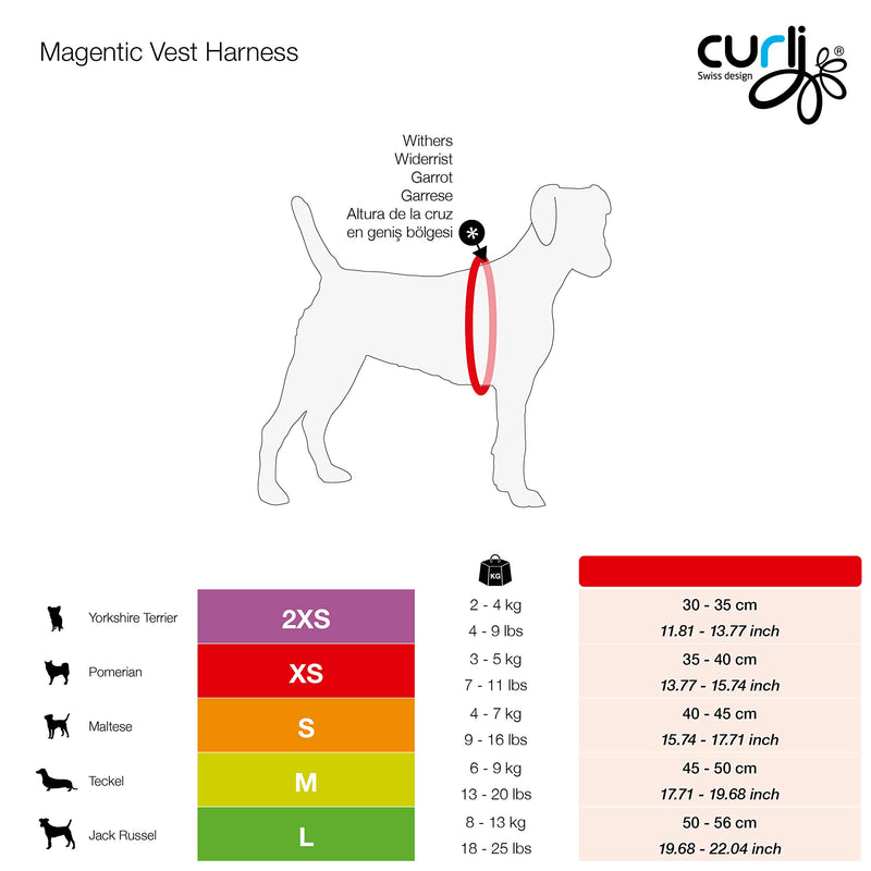 Curli Magnetic Vest Harness Air-Mesh Red S - PawsPlanet Australia