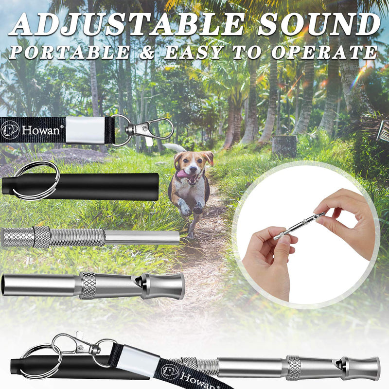 Howan Dog Training Whistle, Professional Dogs Whistles- Adjustable Pitch for Stop Barking Recall Training Tool, Include Free Black Strap Lanyard 1 Ⅱ - PawsPlanet Australia