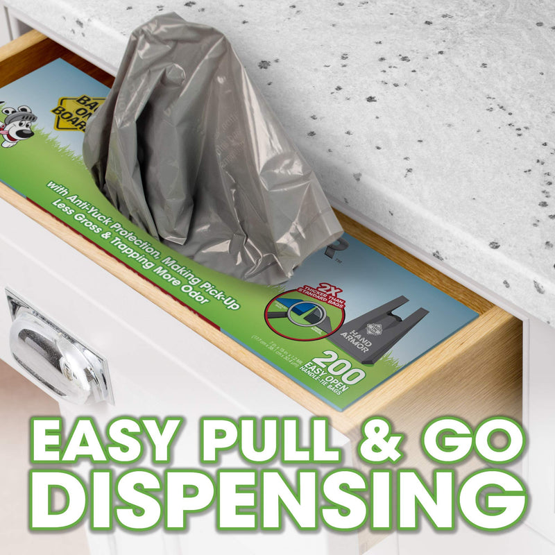 Bags on Board Dog Poop Bags | Extra Thick Waste Pickup Bags with Easy Tie Handles | Easy Dispensing Drawer Pack | 200 Count - PawsPlanet Australia
