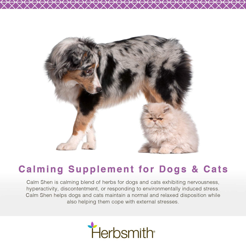 Herbsmith Calm Shen – Herbal Blend for Dogs & Cats – Natural Anxiety Remedy for Dogs & Cats – Feline and Canine Calming Supplement Powder 75g Powder - PawsPlanet Australia
