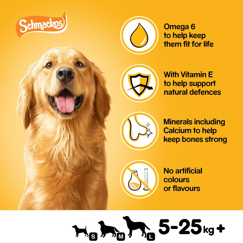 Pedigree Schmackos Dog Treats in Mega Box - Multi Mix Meat Variety, 110 Chews (Pack of 1) - PawsPlanet Australia