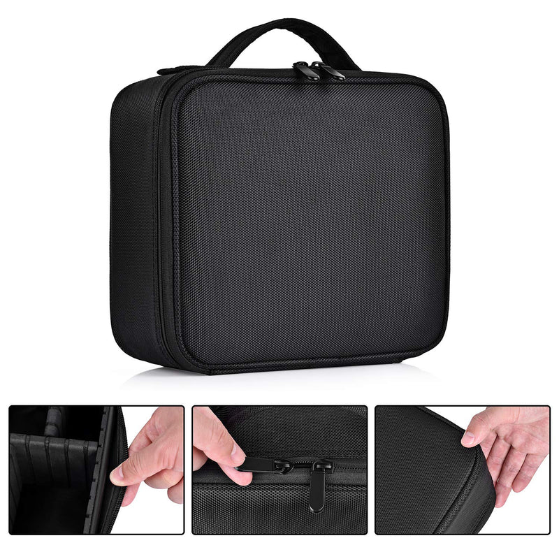 Travel Makeup Case Professional Cosmetic Train Cases Artist Storage Bag Make Up Tool Boxes Brushes Bags With Compartments Waterproof Detachable Vanity Organizer Black M - PawsPlanet Australia