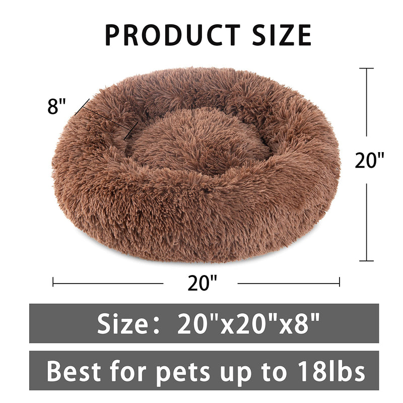 HN HAIINAA 20" Dog Bed Memory Foam,Puppy Beds for Small Dogs Washable,Dog Beds for Small Medium Dogs & Cats / Most Durable Dog Couch Bed Cover 20" Brown - PawsPlanet Australia