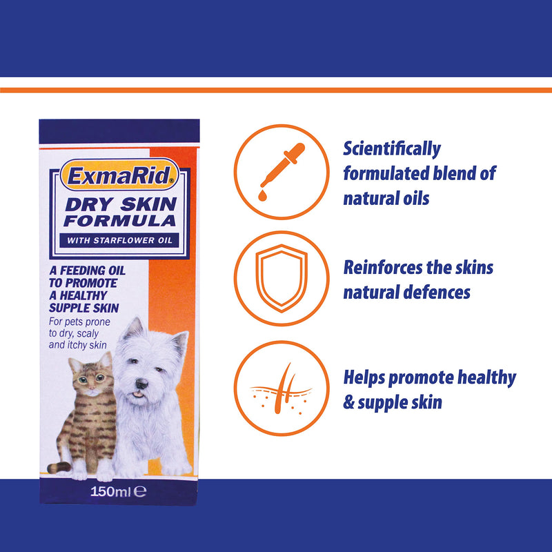 Exmarid | Dry Skin Formula for Dogs, with Starflower Oil (150 ml) & Ointment for Dogs with Dry & Itchy Skin | Helps Soothe Skin Irritation, Cleanse & Disinfect (100 G) + Ointment for Dogs - PawsPlanet Australia