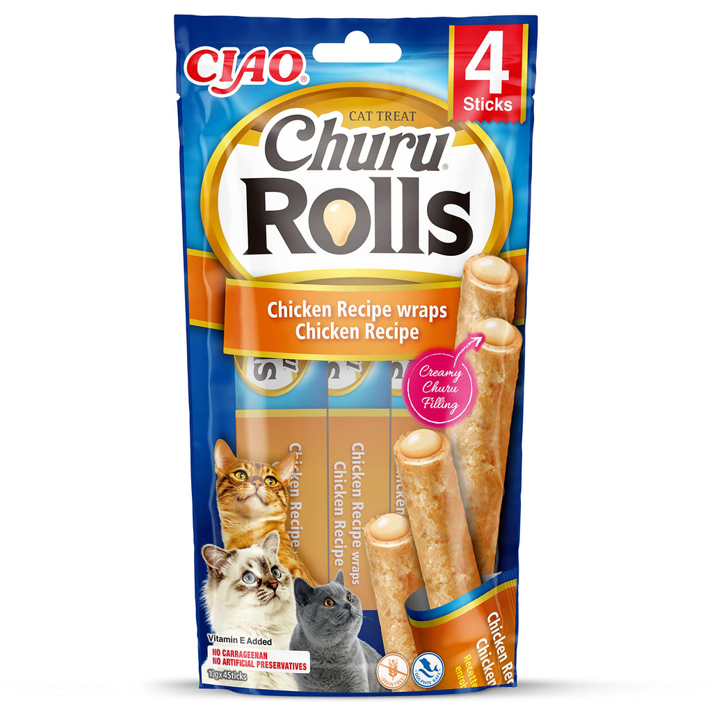 Churu Cat Snack Rolls Chicken 4x10g 1 pack (4 sticks x 10g) - PawsPlanet Australia