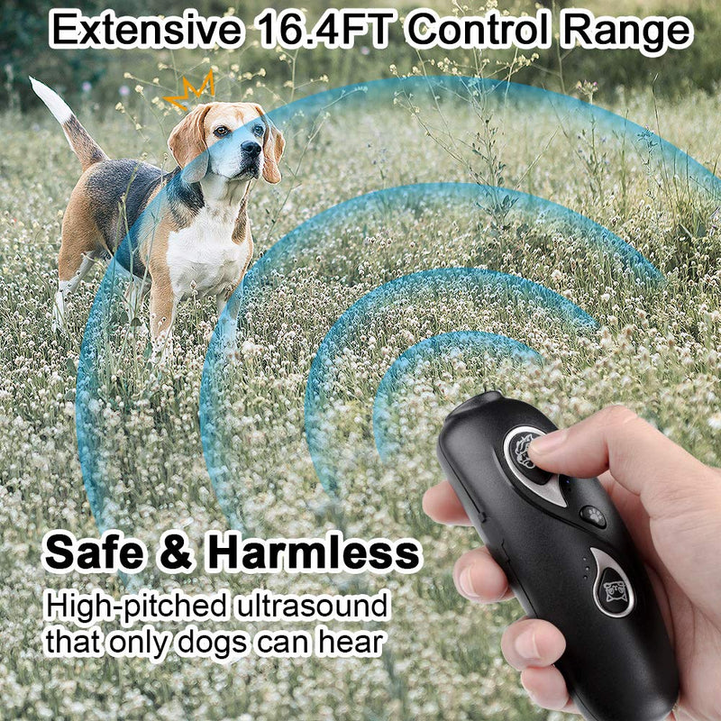 Jayol Anti Barking Device,3 in 1 Dog&Cat Training Aid Adjustable Frequency Ultrasonic Dogs Bark Deterrent and Dot Cats Light Toy,with Led Indicator/Wrist Strap for Indoor Outdoor L - PawsPlanet Australia