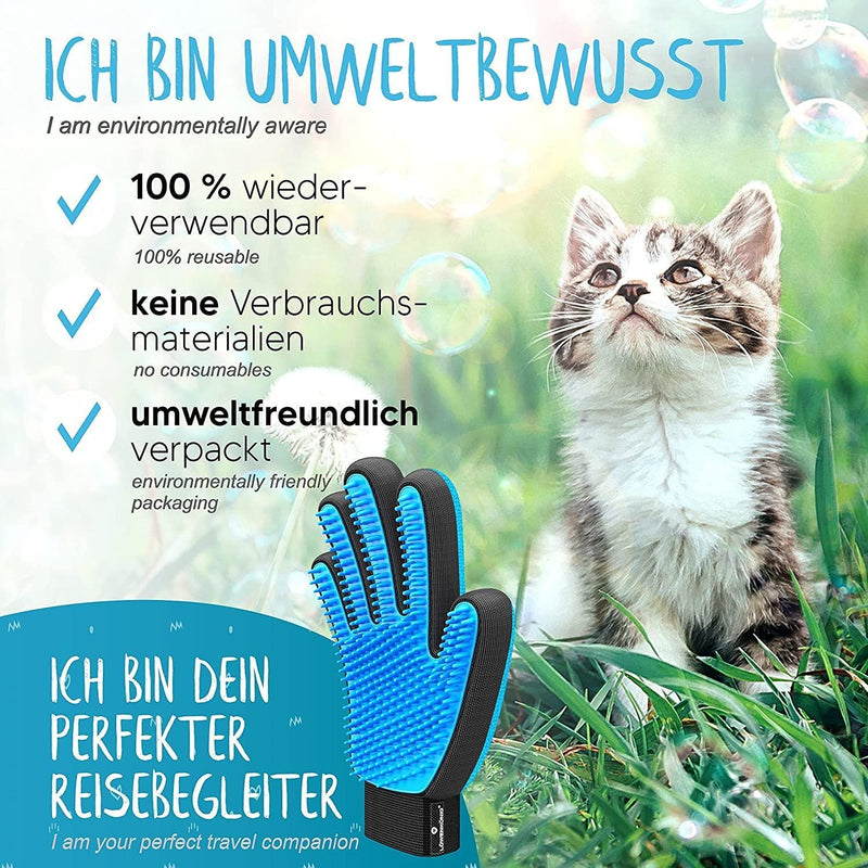 LÖWENKÖNIG® Taurus 3.0 [Improved grooming glove with extra long soft nubs] for short and long-haired cats and dogs I pet brushing glove I massage brush I cat accessories - PawsPlanet Australia
