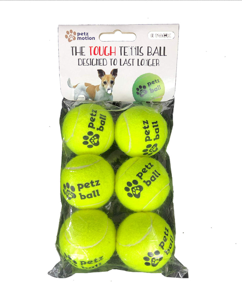 PetzBall The Tough Strong Heavy Thick-Walled Dogs Tennis Balls That Last Longer (Pack of 6 Petzballs) Pack of 6 Petzballs - PawsPlanet Australia