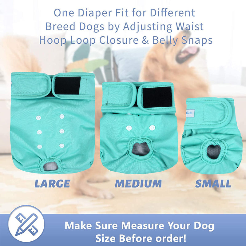 Leekalos Reusable Washable Dog Diapers Female (3 Pack) - Highly Absorbent Doggie Diapers - Size Adjustable Puppy Diapers for Dog Period Panties Small (Newborn-10.5" Waist) Elegant - PawsPlanet Australia