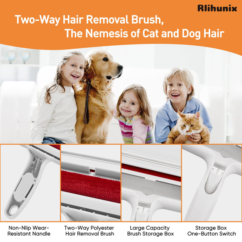 Rlihunix Pet Hair Remover - Lint Roller, Reusable Dog & Cat Fur Remover with Self-Cleaning Base, Large Capacity High Efficiency Animal Hair Removal Tool for Carpets, Couch, Furniture - PawsPlanet Australia