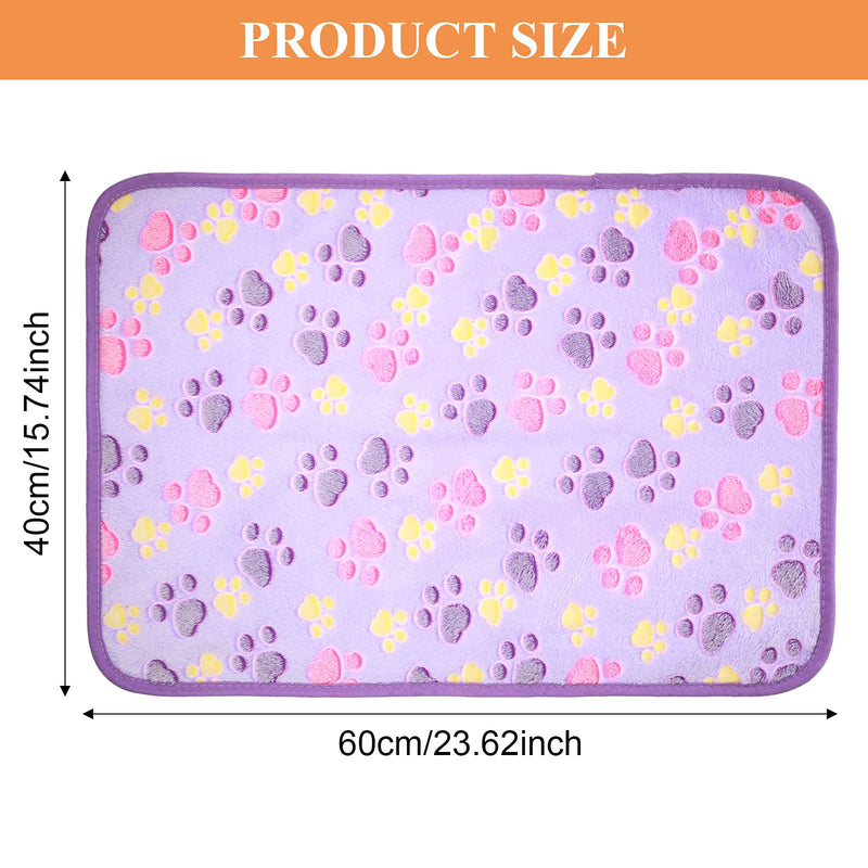 4 Pieces Pet Dog Puppy Blanket Paw Print Fleece Blanket for Small Medium Large Pet Dog Cat Warm Soft Sleep Mat Puppy Kitten Soft Blanket Throw Doggy Warm Bed Mat (White, Coffee, Pink, Purple,Small) White, Coffee, Pink, Purple S - PawsPlanet Australia