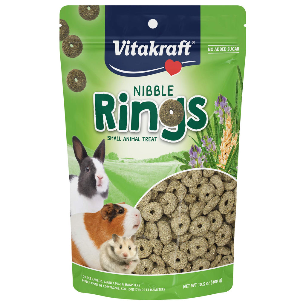 Vitakraft nibble rings for rabbits, guinea pigs and hamsters, 300 ml bag - PawsPlanet Australia