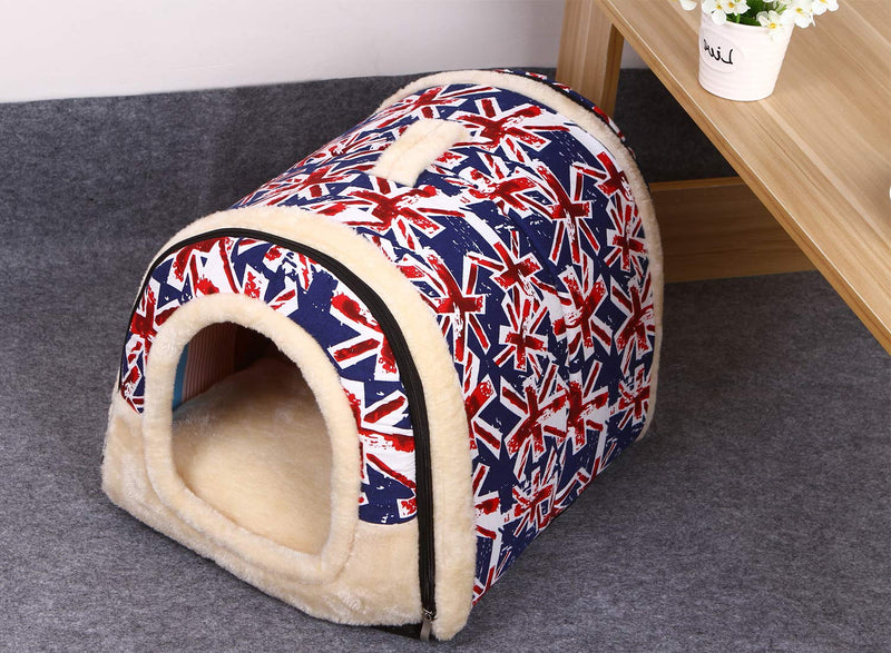 Haresle Portable Pet House Soft Dog Bed Cat House Washable with Removable Cushion Waterproof 2 Sizes Medium Blue - PawsPlanet Australia