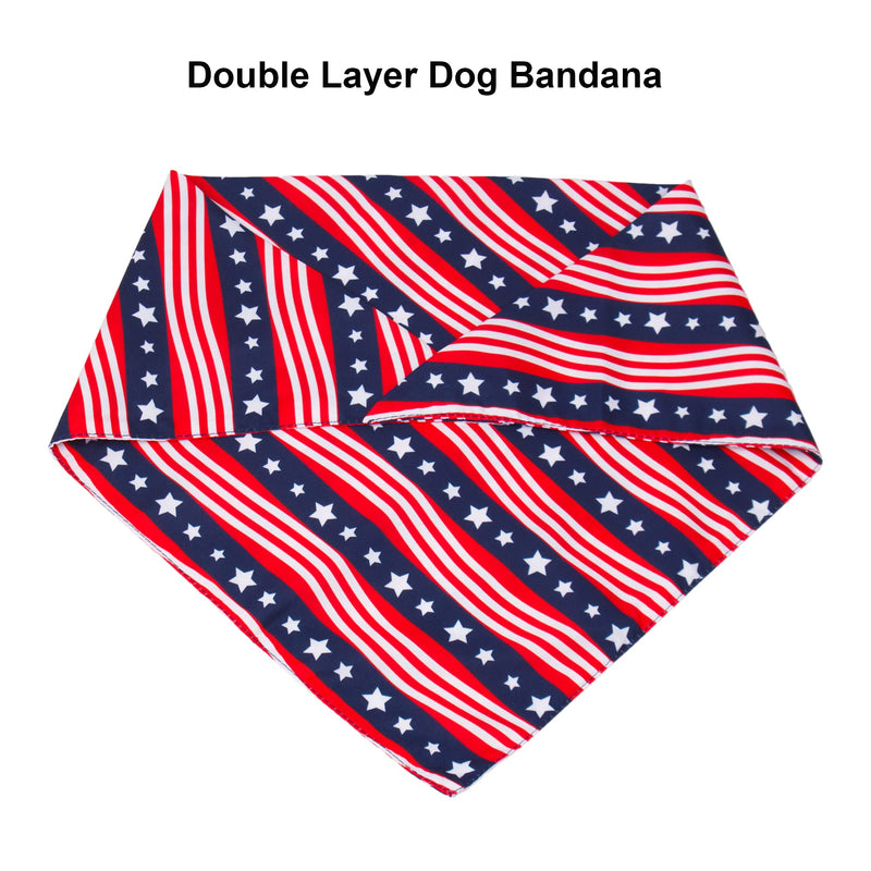 American US Flag Dog Bandana 4th of July Dog Bandanas Reversible Triangle Bibs Scarf for Small Medium Large Dogs (Style 1) Style 1 - PawsPlanet Australia