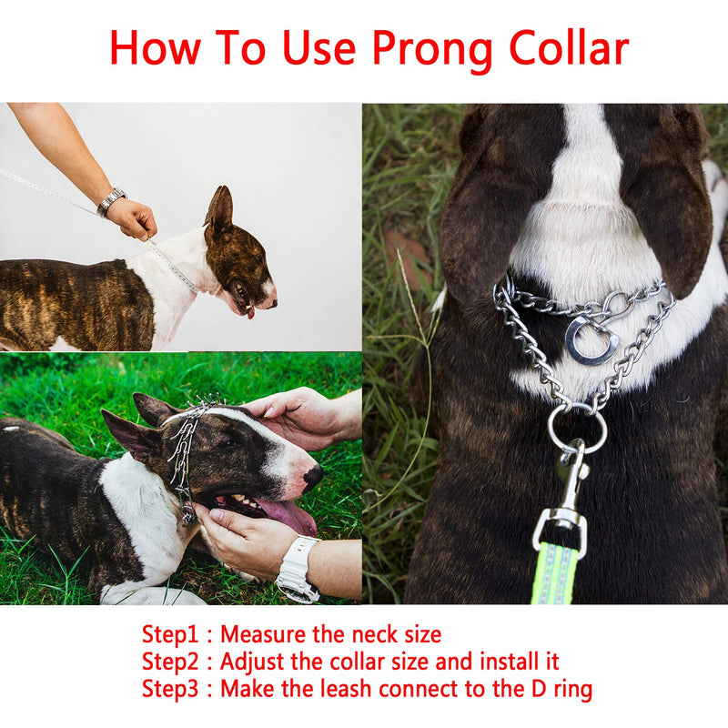 [Australia] - Dog Prong Collar, Classic Stainless Steel Choke Pinch Dog Chain Collar with Comfort Tips,Dog Prong Training Collar for Large Medium and Small Dogs,Safe and Effective S-2.5mm-17.7" 