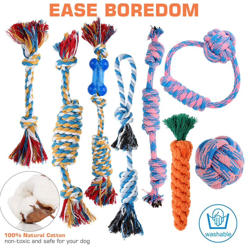 Dog Rope Toy for Puppy Teething, 12 Pack Indestructible Dog Toys for Puppy Chewers, Interactive Tug of War Toys for Puppies Small Dogs Durable Chew Toys for Boredom Chew Teething - PawsPlanet Australia