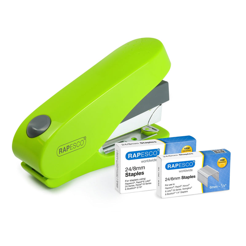 Rapesco 1470 Luna Less Effort Stapler with 2000 Staples, 50 Sheet Capacity, Green Green Luna Set - PawsPlanet Australia