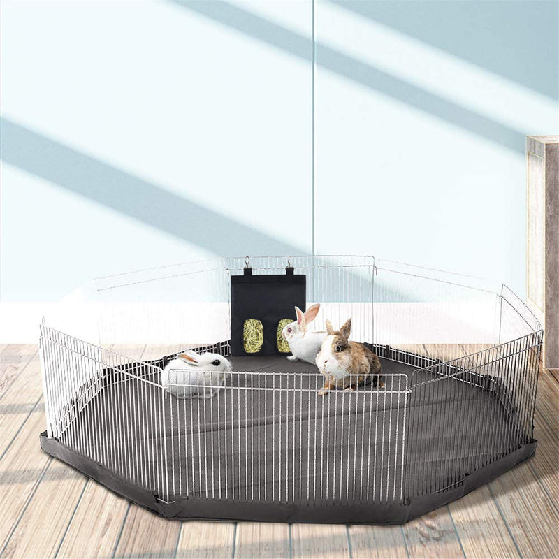 GeerDuo Rabbit Hay Feeder Bag, Guinea Pig Hay Feeder Storage ，Hanging Feeding Hay for Small Animals Larege Size 600D Oxford Cloth Fabric Medium Black - PawsPlanet Australia