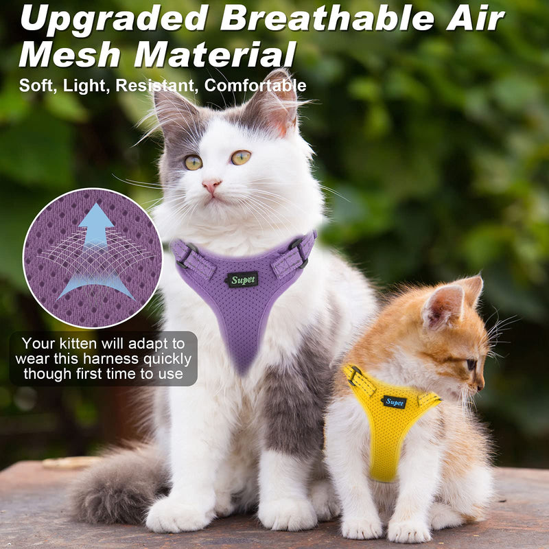 Cat Harness and Leash Set Escape Proof Kitten Harness Adjustable Cat Vest Harness with Reflective Trim Universal Cat Leash and Harness for Cats/Puppies Outdoor Walking Small (Chest: 13.7" - 15.7") Blue - PawsPlanet Australia