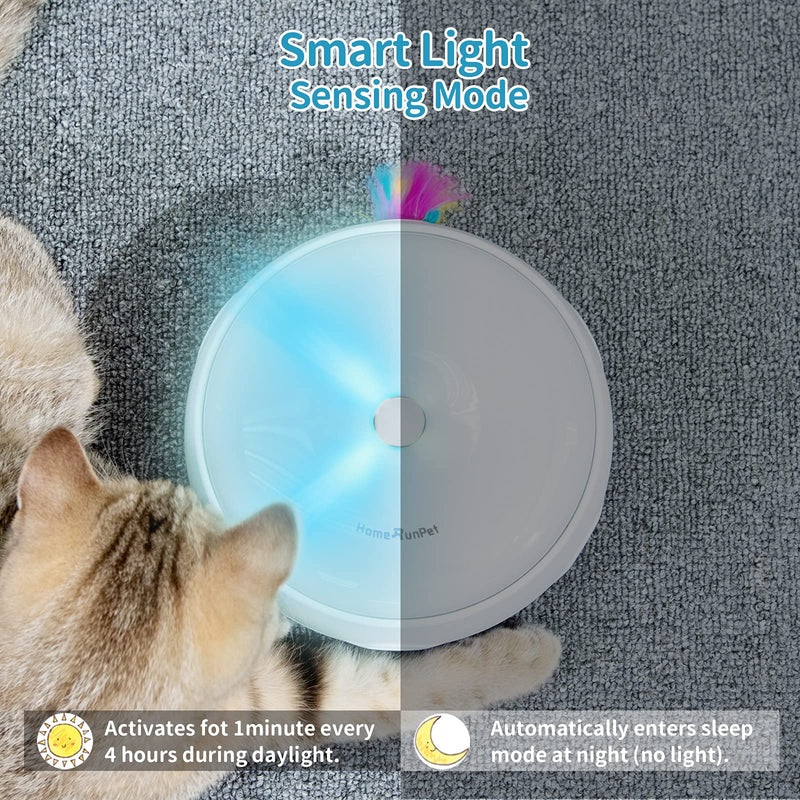 Cat Toy Interactive Feather Smart Kitten Teaser Toy 2021 UPGRADE Silent Version Electronic,Auto Three Modes Random Rotating Feather, Plus Day & Night Sensor, Stimulates Cat's Senses Funny Pet Toys White - PawsPlanet Australia