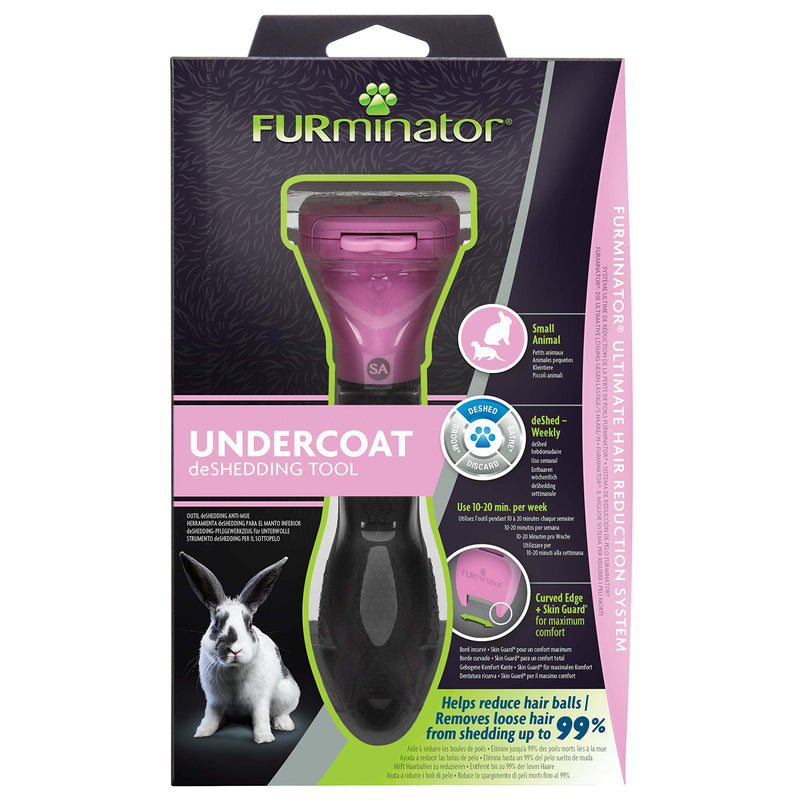 FURminator deShedding tool for small animals - small animal brush for rabbits, rodents etc. to remove the undercoat - improved design version 2.0 - PawsPlanet Australia