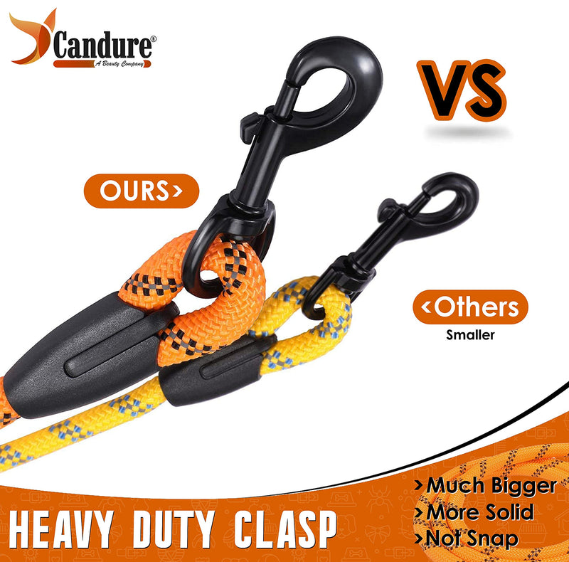 Candure dog leash for large dogs and small dogs, training leash for dogs, bite-resistant dog leash, round tow leash with soft padding, rope dog leash 1.5 m dog leash house leash for dogs orange - PawsPlanet Australia