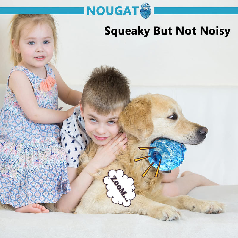 NOUGAT Dog Toys for Aggressive Chewers, Indestructible Dog Toys for Boredom Medium Dogs Natural Rubber Milk Flavor A-Bee blue - PawsPlanet Australia