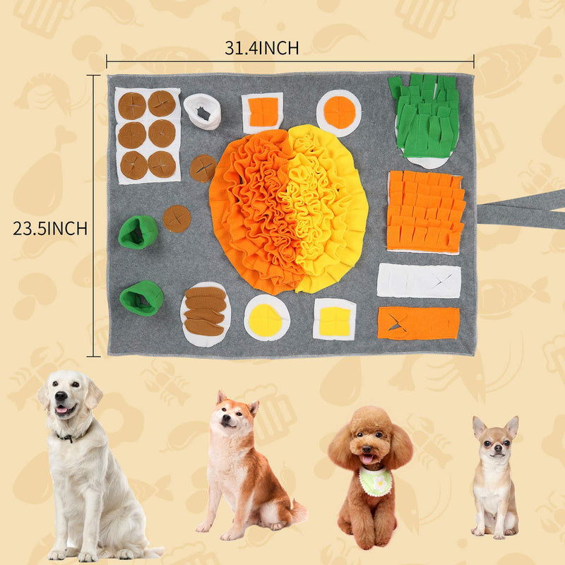 WZ PET Dog Snuffle Mat,Snuflle Mat for Dogs,Nosework Training Dog Slow Feeding Mat,Interactive Pet Puzzle Toys,Foraging Activity Mat for Stress Release,Machine Washable Anti-Slip hot pot - PawsPlanet Australia