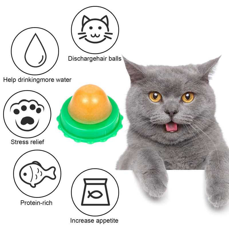 Tinideya 12 Pieces Cat Snacks Candy Ball Cat Licking Sugar Energy Ball Edible Catnip Balls Toy Kitten Sweet Ball Solid Candy for Cat Kitten Green, Blue - PawsPlanet Australia