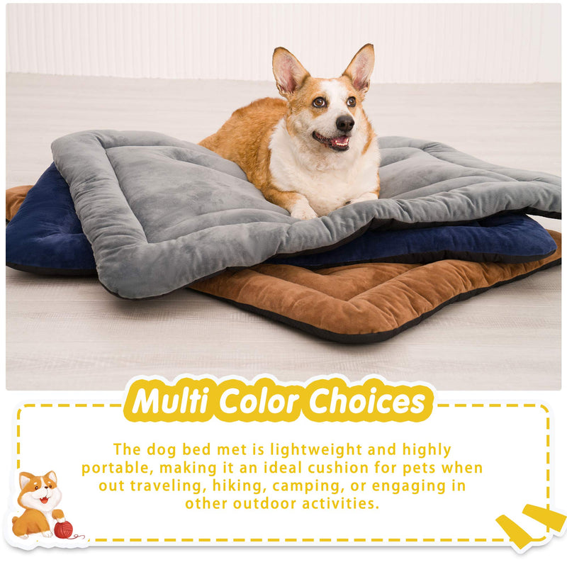 PEOPLE&PETS Dog Bed Mat Soft Crate Mat, Anti-Slip Pet Mattress, Machine Washable Dog Kennel Pad for Pets Sleeping (38'' x 26'', Brown) 38'' - PawsPlanet Australia