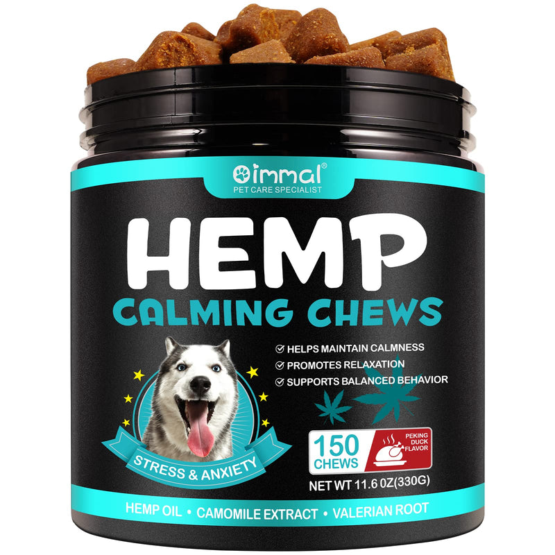 150 Calming Chews for Dogs, Dog Calming Chews - Anxiety Relief Treats, Pet Naturals Calming Chews, Helps with Dog Anxiety, Separation, Barking, Stress Relief, with Valerian Root and Hemp Oil. - PawsPlanet Australia