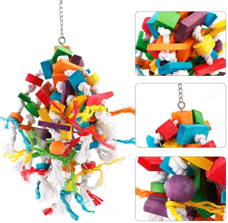 Wonninek Parrot Bird Chewing Toy Extra Large Natural Wooden Parrot Blocks Knots Tearing Toy for African Grey, Macaws Cockatoos, and a Variety of Amazon Parrots - PawsPlanet Australia