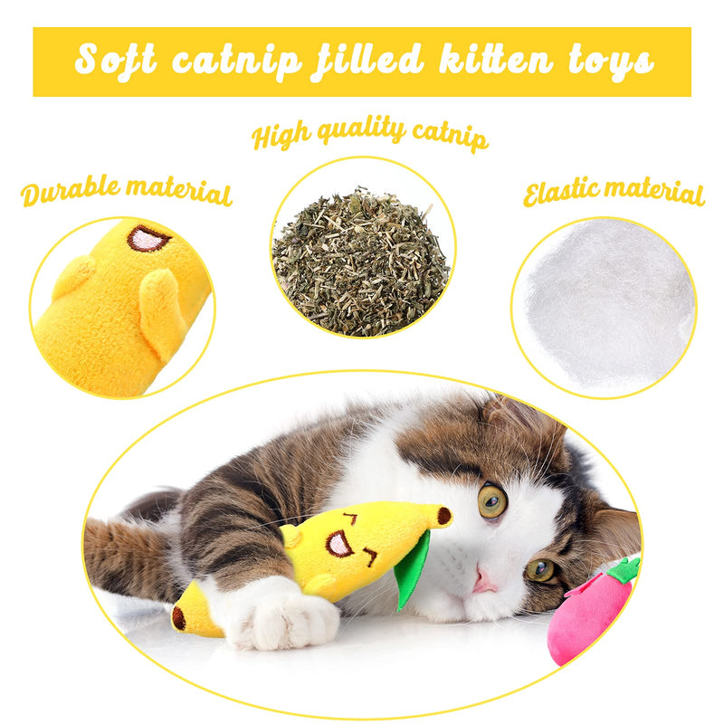 25 Pieces Catnip Cat Toys Kitten Interactive Cat Toys Set Filled Soft Kitten Toys Cute Soft Plush Cat Pillow with Mixed Color Plastic Cat Springs for Cat Kittens - PawsPlanet Australia